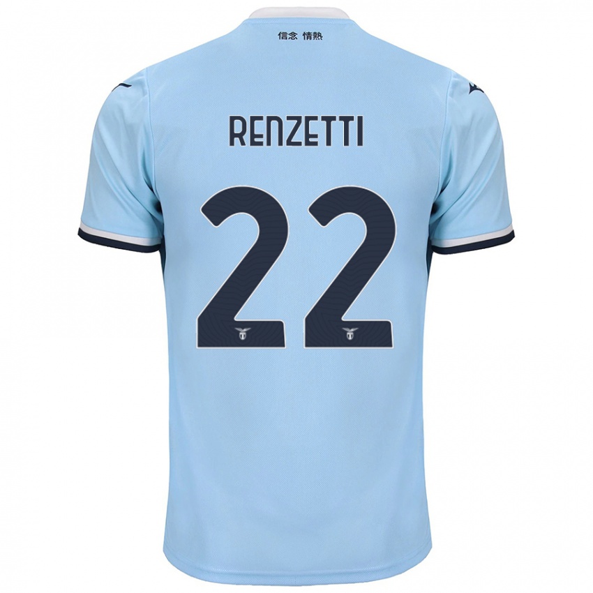 Uomo Maglia Davide Renzetti #22 Blu Kit Gara Home 2024/25 Maglietta