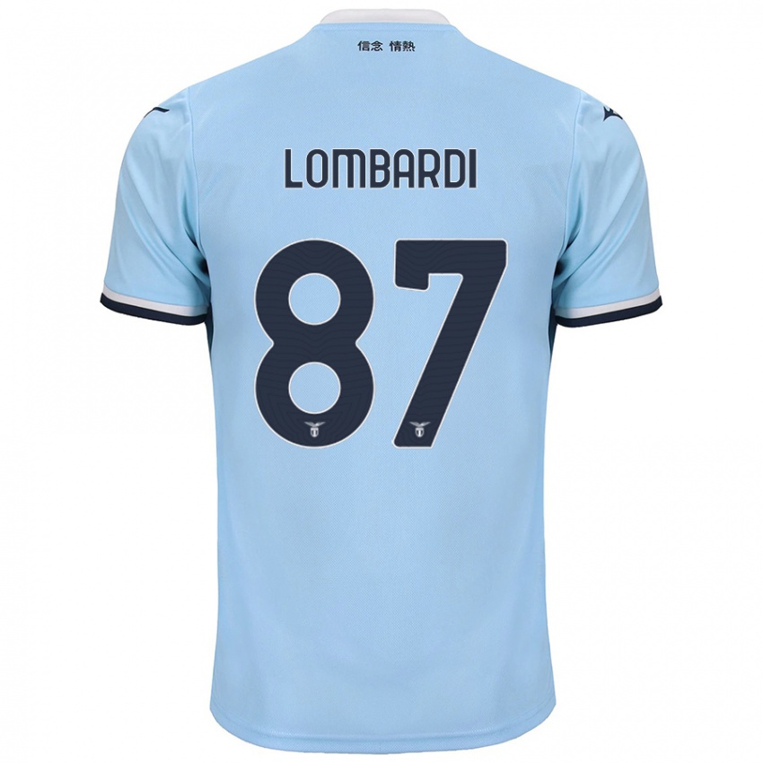 Uomo Maglia Cristiano Lombardi #87 Blu Kit Gara Home 2024/25 Maglietta