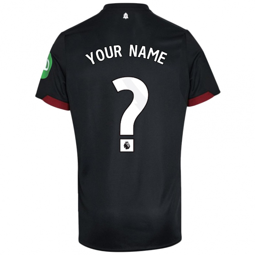 Uomo Maglia Il Tuo Nome #0 Nero Bianco Kit Gara Away 2024/25 Maglietta