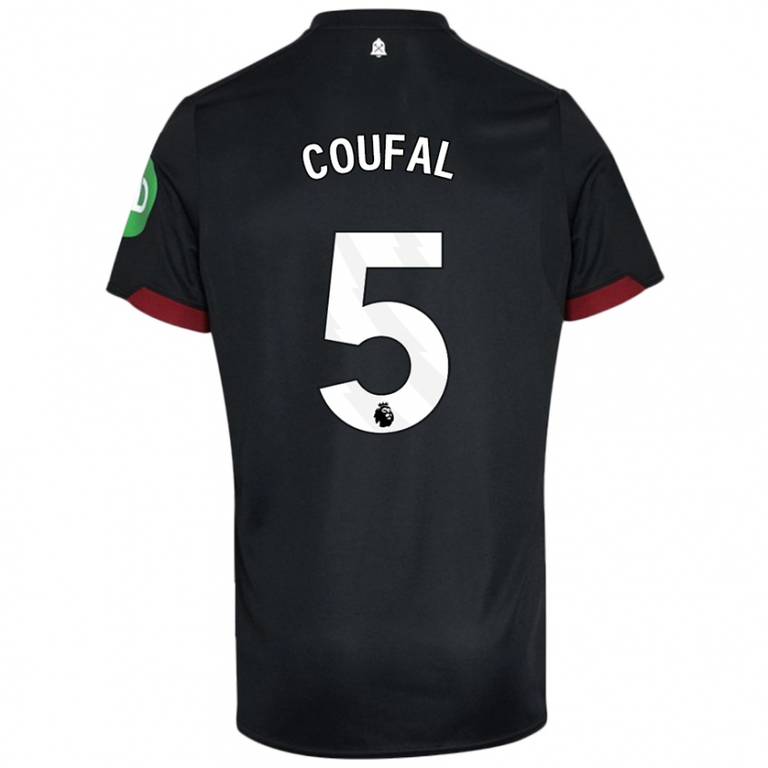 Uomo Maglia Vladimir Coufal #5 Nero Bianco Kit Gara Away 2024/25 Maglietta