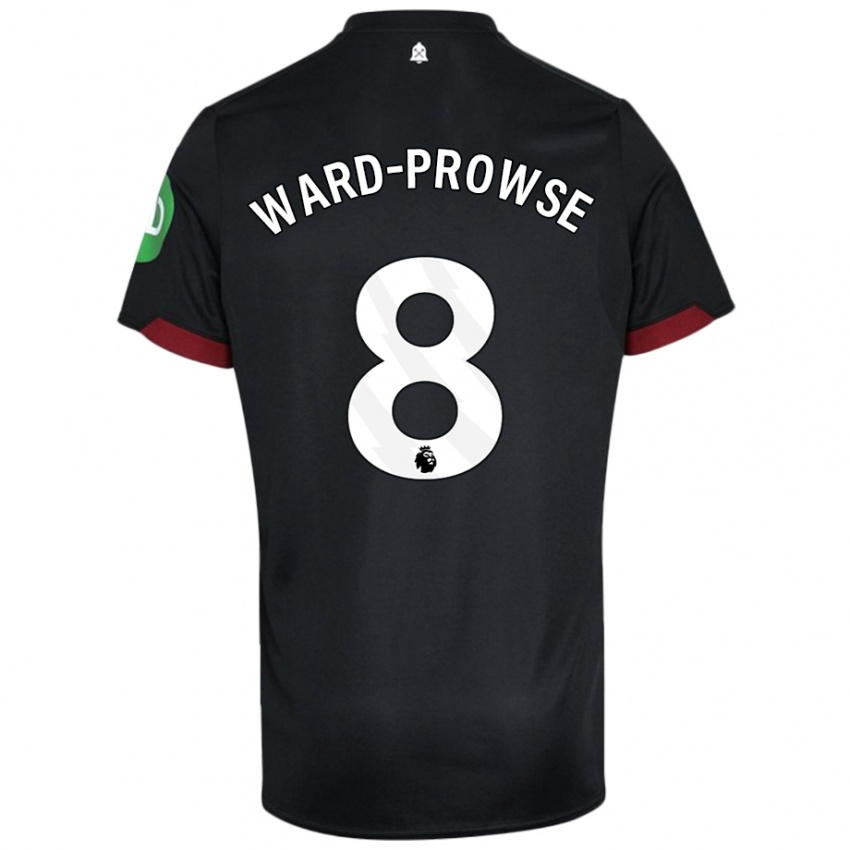 Uomo Maglia James Ward-Prowse #8 Nero Bianco Kit Gara Away 2024/25 Maglietta