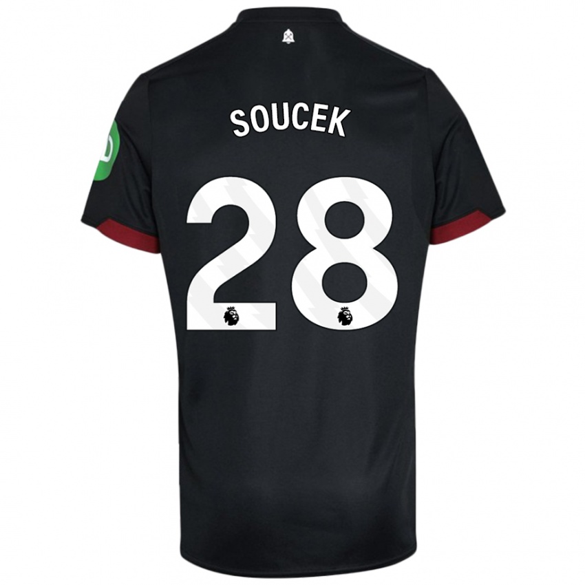 Uomo Maglia Tomas Soucek #28 Nero Bianco Kit Gara Away 2024/25 Maglietta