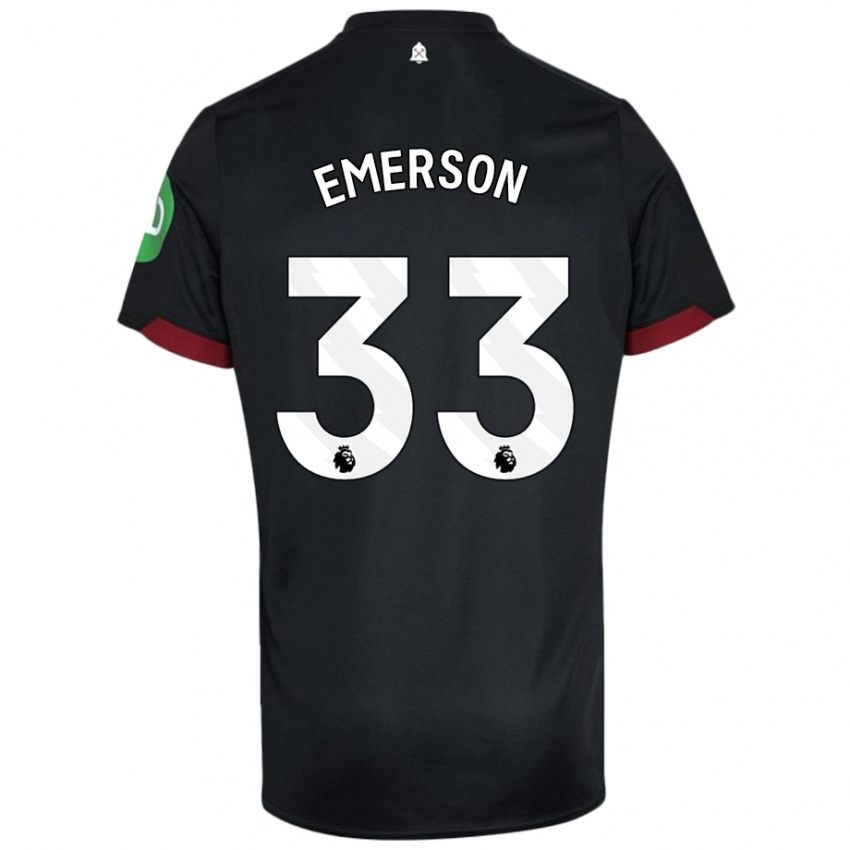 Uomo Maglia Emerson Palmieri #33 Nero Bianco Kit Gara Away 2024/25 Maglietta