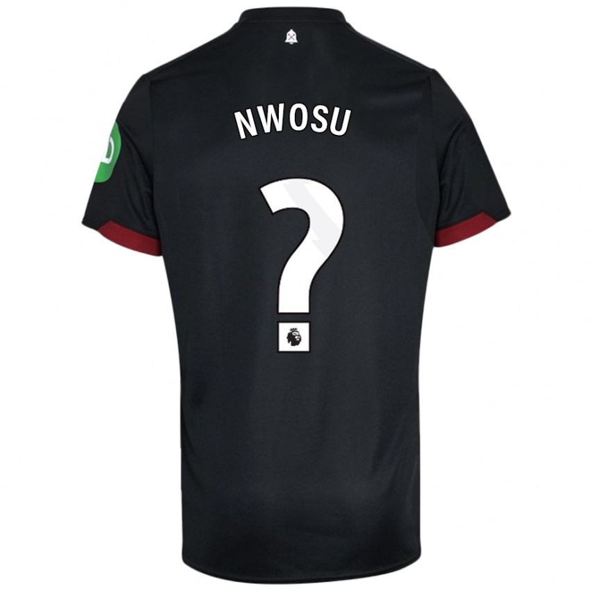 Uomo Maglia Chinaza Nwosu #0 Nero Bianco Kit Gara Away 2024/25 Maglietta