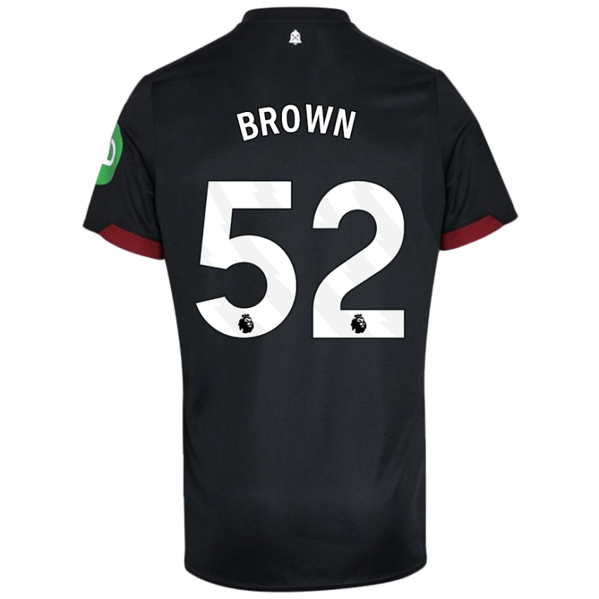 Uomo Maglia Luis Brown #52 Nero Bianco Kit Gara Away 2024/25 Maglietta