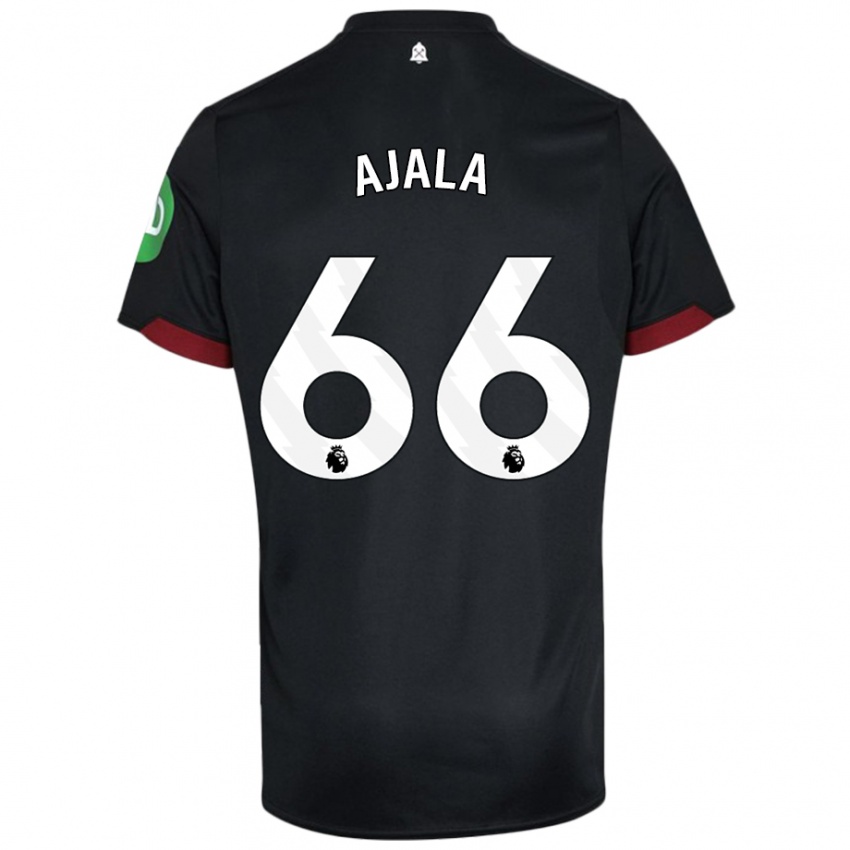 Uomo Maglia Joshua Ajala #66 Nero Bianco Kit Gara Away 2024/25 Maglietta