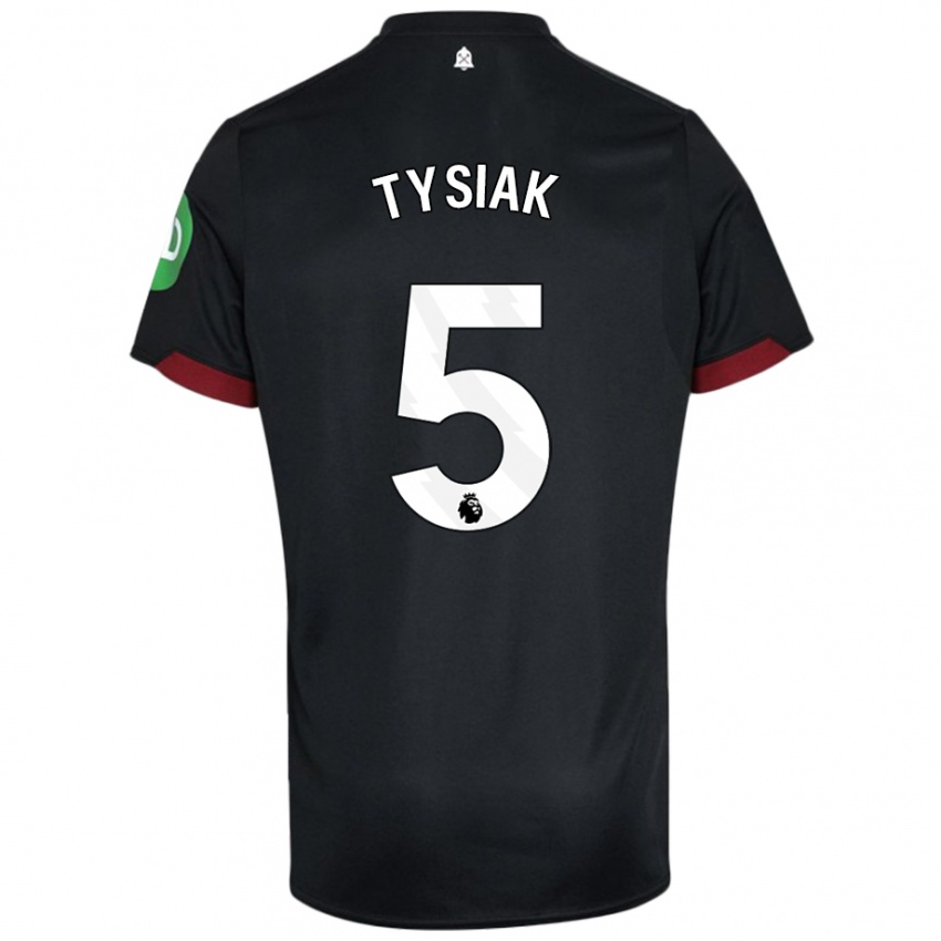 Uomo Maglia Amber Tysiak #5 Nero Bianco Kit Gara Away 2024/25 Maglietta