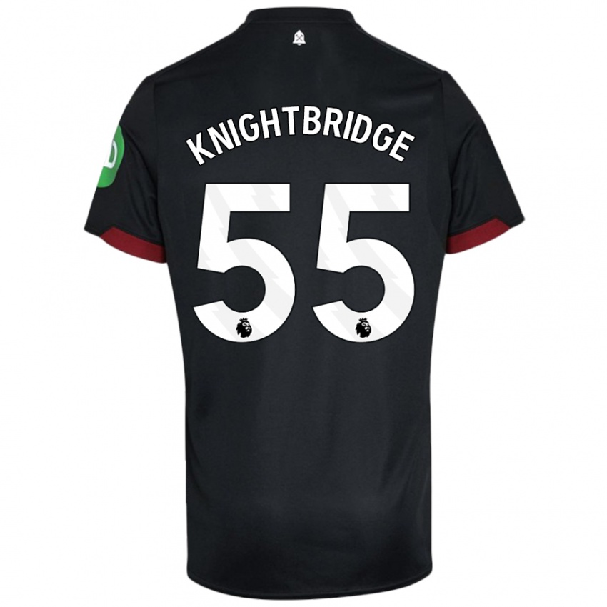 Uomo Maglia Jacob Knightbridge #55 Nero Bianco Kit Gara Away 2024/25 Maglietta