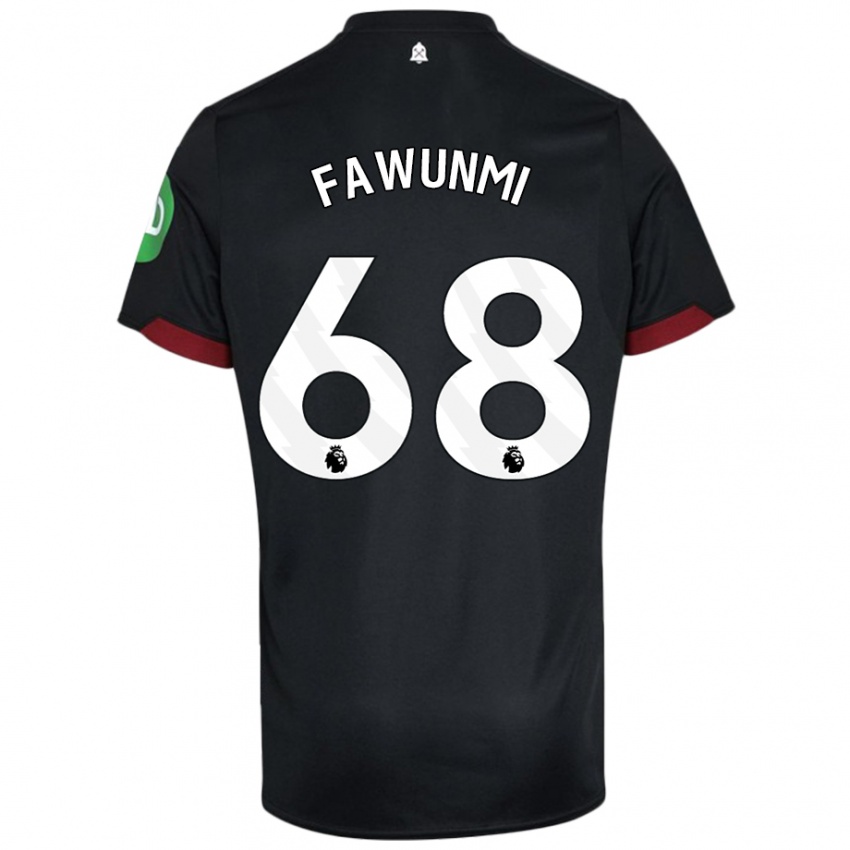 Uomo Maglia Favour Fawunmi #68 Nero Bianco Kit Gara Away 2024/25 Maglietta