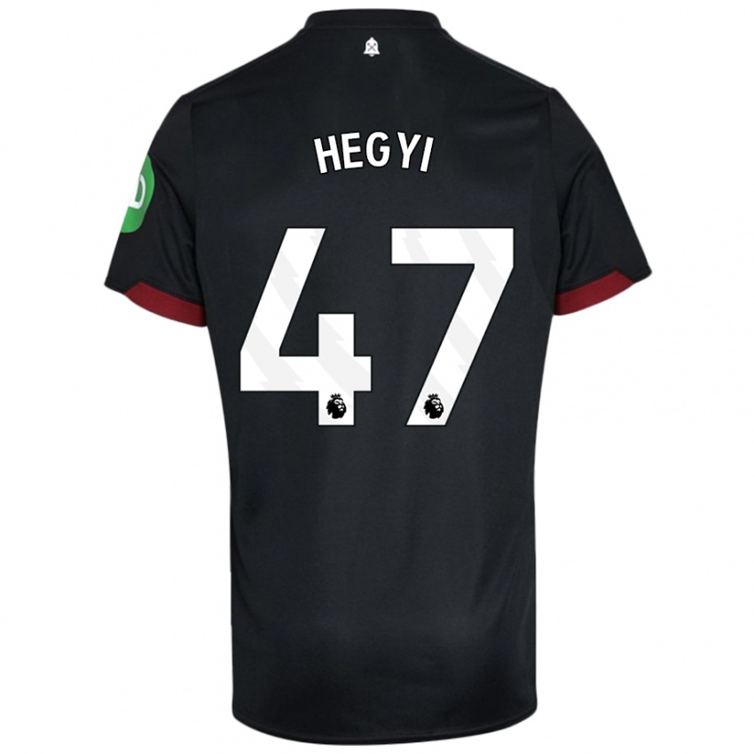 Uomo Maglia Krisztian Hegyi #47 Nero Bianco Kit Gara Away 2024/25 Maglietta