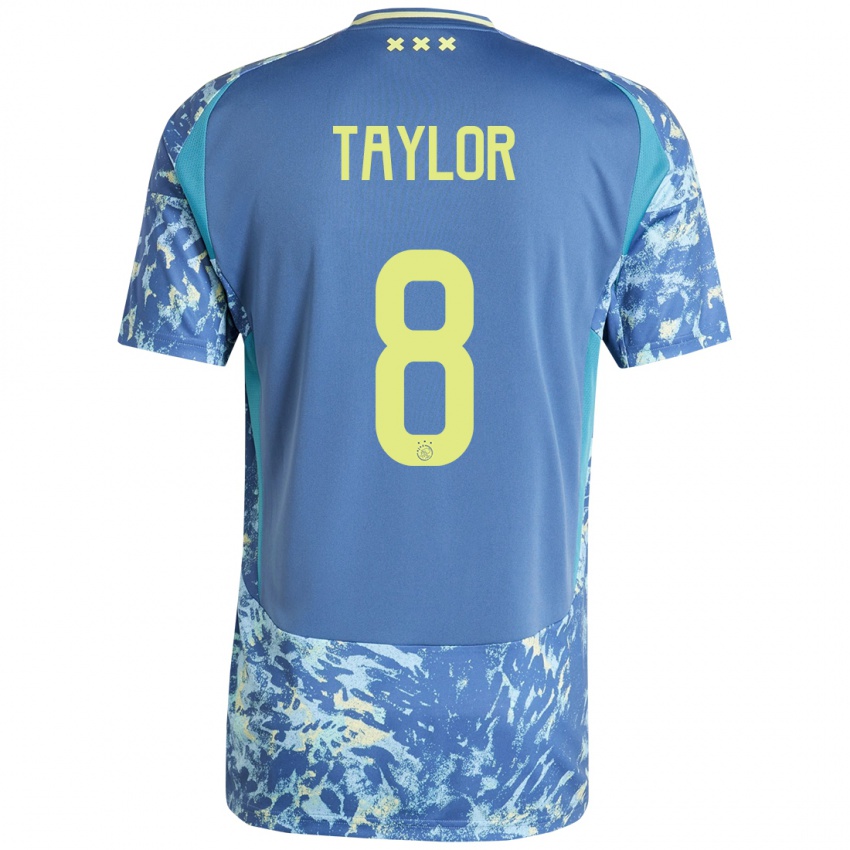 Uomo Maglia Kenneth Taylor #8 Grigio Blu Giallo Kit Gara Away 2024/25 Maglietta