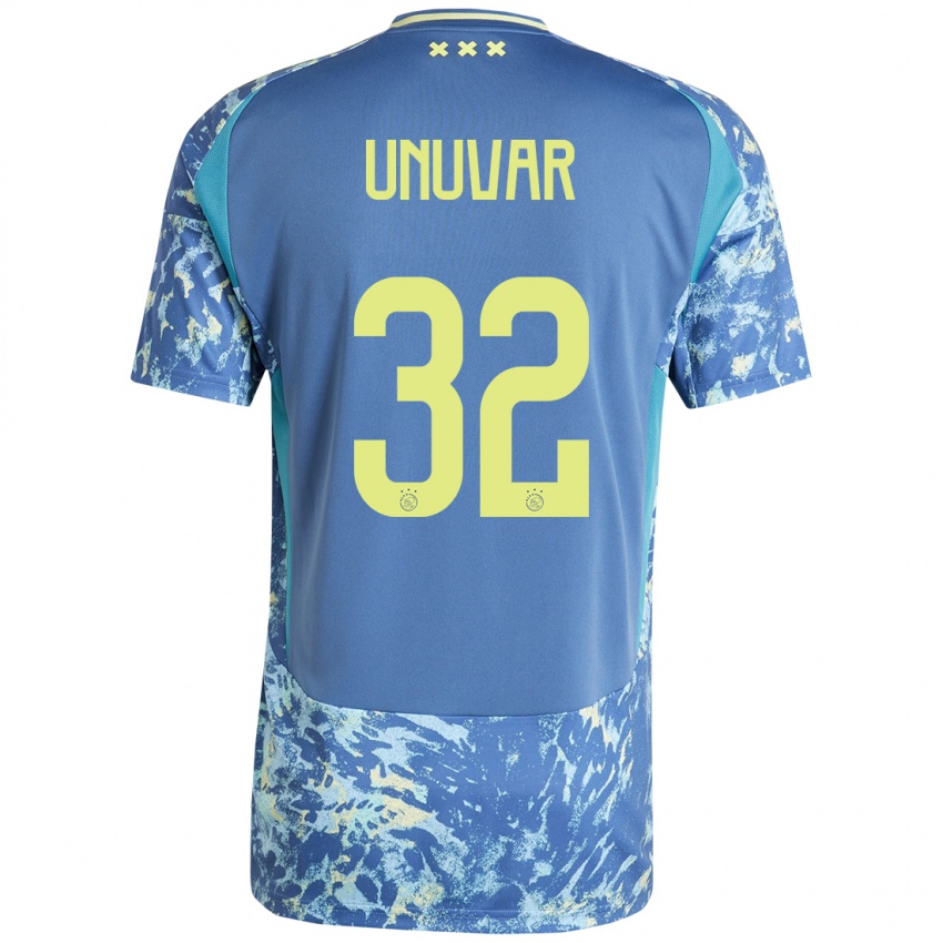 Uomo Maglia Naci Ünüvar #32 Grigio Blu Giallo Kit Gara Away 2024/25 Maglietta