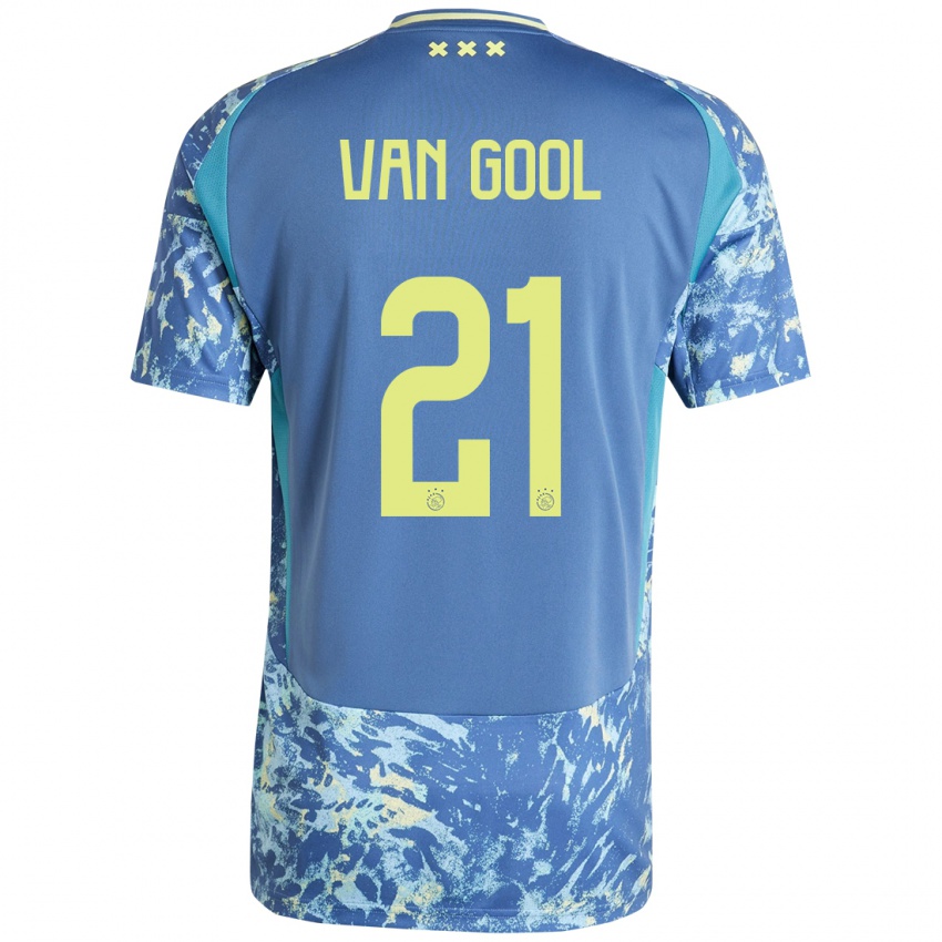 Uomo Maglia Rosa Van Gool #21 Grigio Blu Giallo Kit Gara Away 2024/25 Maglietta