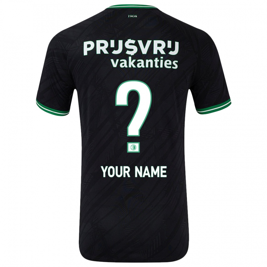 Uomo Maglia Il Tuo Nome #0 Nero Verde Kit Gara Away 2024/25 Maglietta