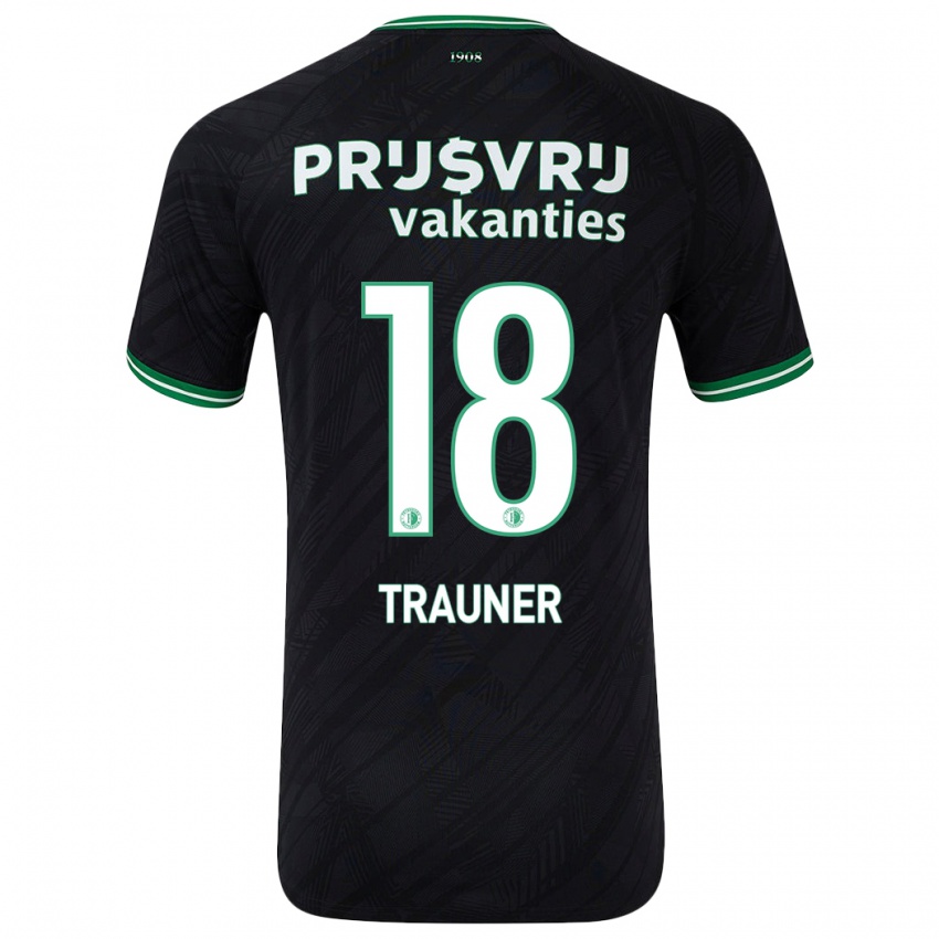 Uomo Maglia Gernot Trauner #18 Nero Verde Kit Gara Away 2024/25 Maglietta