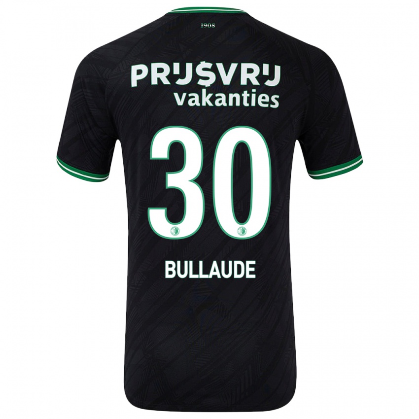 Uomo Maglia Ezequiel Bullaude #30 Nero Verde Kit Gara Away 2024/25 Maglietta