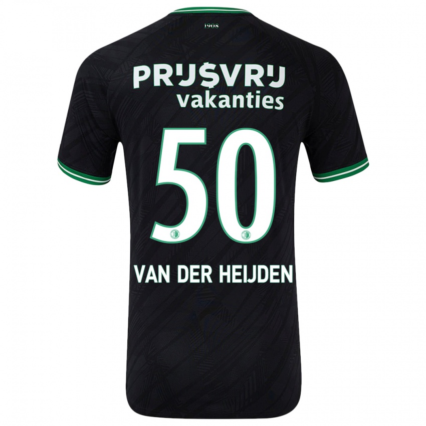 Uomo Maglia Delano Van Der Heijden #50 Nero Verde Kit Gara Away 2024/25 Maglietta