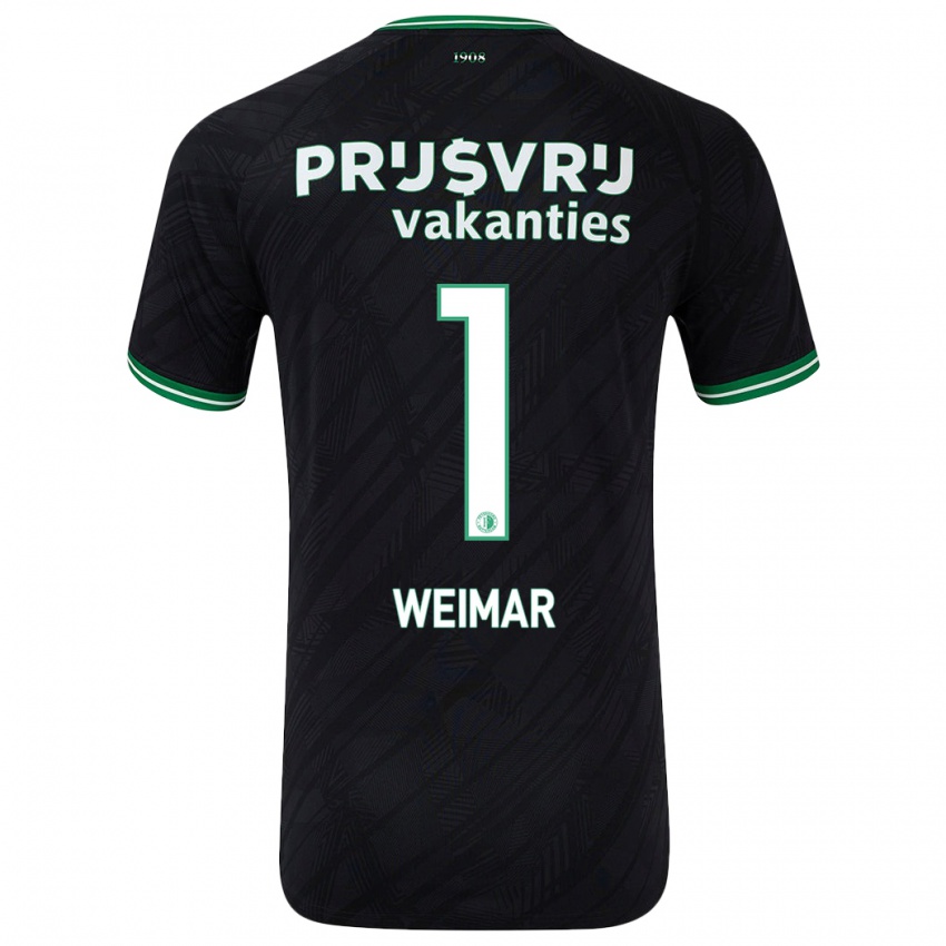 Uomo Maglia Jacintha Weimar #1 Nero Verde Kit Gara Away 2024/25 Maglietta