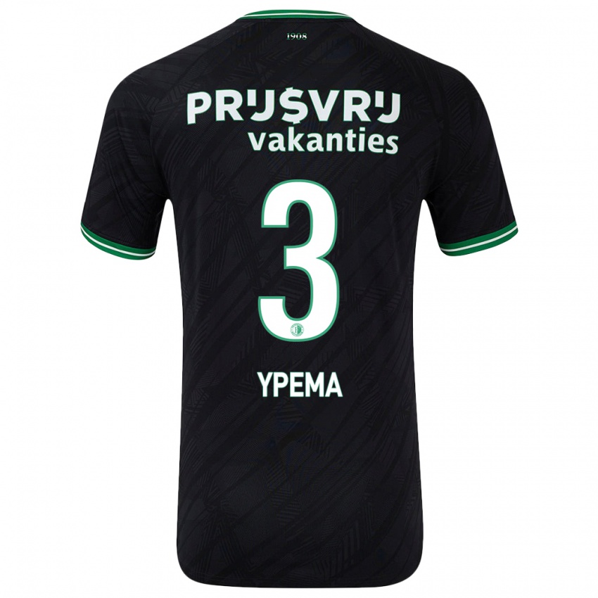 Uomo Maglia Danique Ypema #3 Nero Verde Kit Gara Away 2024/25 Maglietta