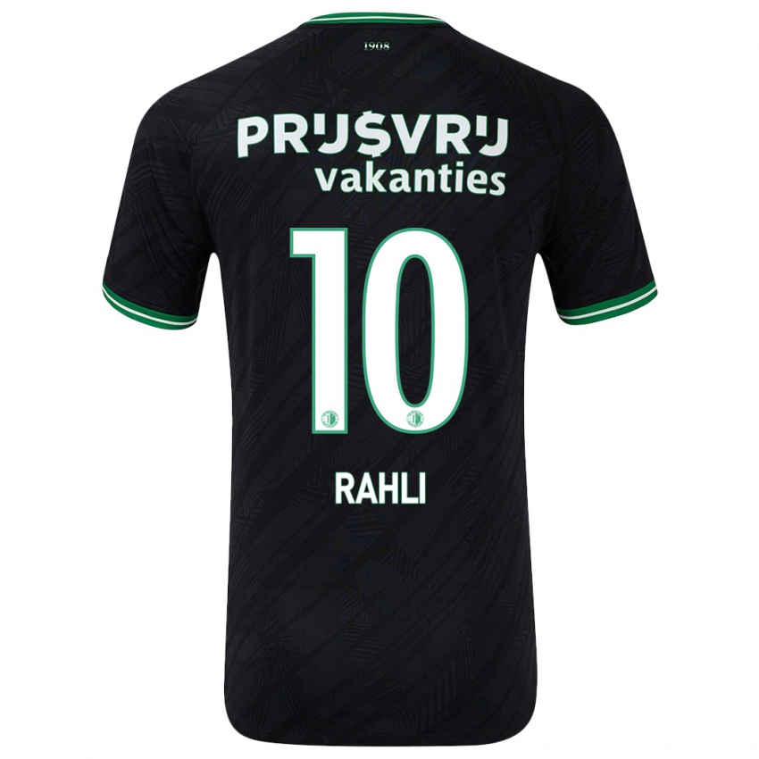 Uomo Maglia Khalid Rahli #10 Nero Verde Kit Gara Away 2024/25 Maglietta