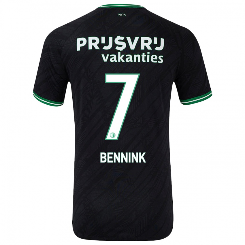 Uomo Maglia Maxime Bennink #7 Nero Verde Kit Gara Away 2024/25 Maglietta