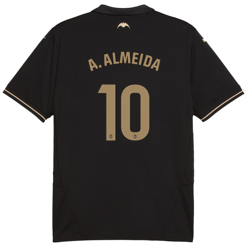 Uomo Maglia André Almeida #10 Nero Kit Gara Away 2024/25 Maglietta