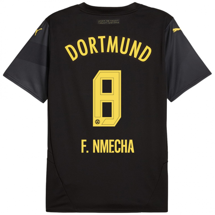 Uomo Maglia Felix Nmecha #8 Nero Giallo Kit Gara Away 2024/25 Maglietta