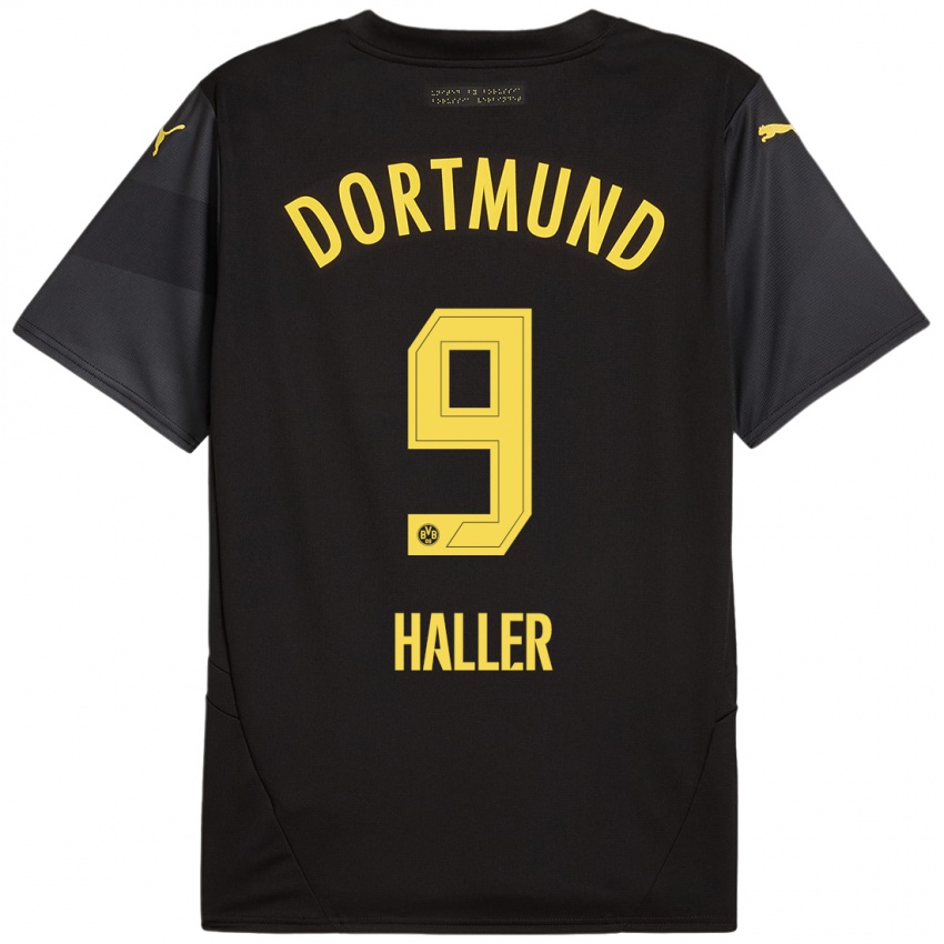 Uomo Maglia Sebastien Haller #9 Nero Giallo Kit Gara Away 2024/25 Maglietta