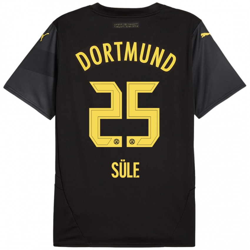 Uomo Maglia Niklas Sule #25 Nero Giallo Kit Gara Away 2024/25 Maglietta