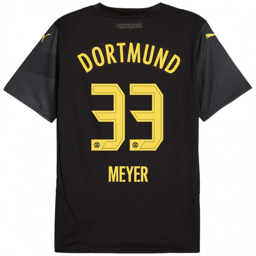 Uomo Maglia Alexander Meyer #33 Nero Giallo Kit Gara Away 2024/25 Maglietta