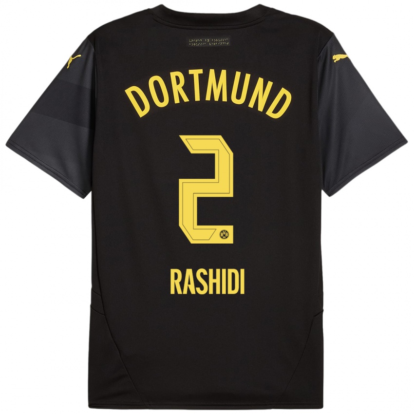 Uomo Maglia William Rashidi #2 Nero Giallo Kit Gara Away 2024/25 Maglietta