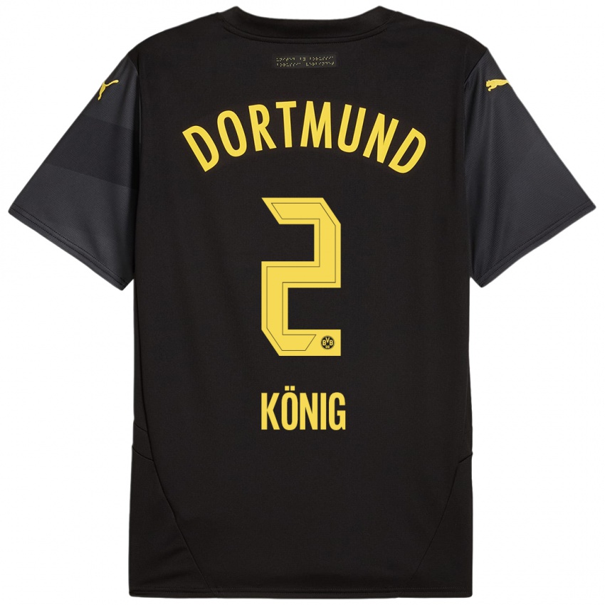 Uomo Maglia Niklas König #2 Nero Giallo Kit Gara Away 2024/25 Maglietta