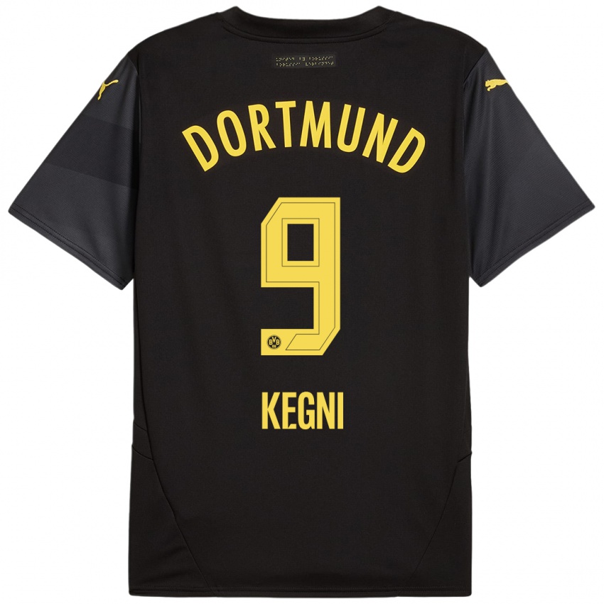 Uomo Maglia Pharell Kegni #9 Nero Giallo Kit Gara Away 2024/25 Maglietta