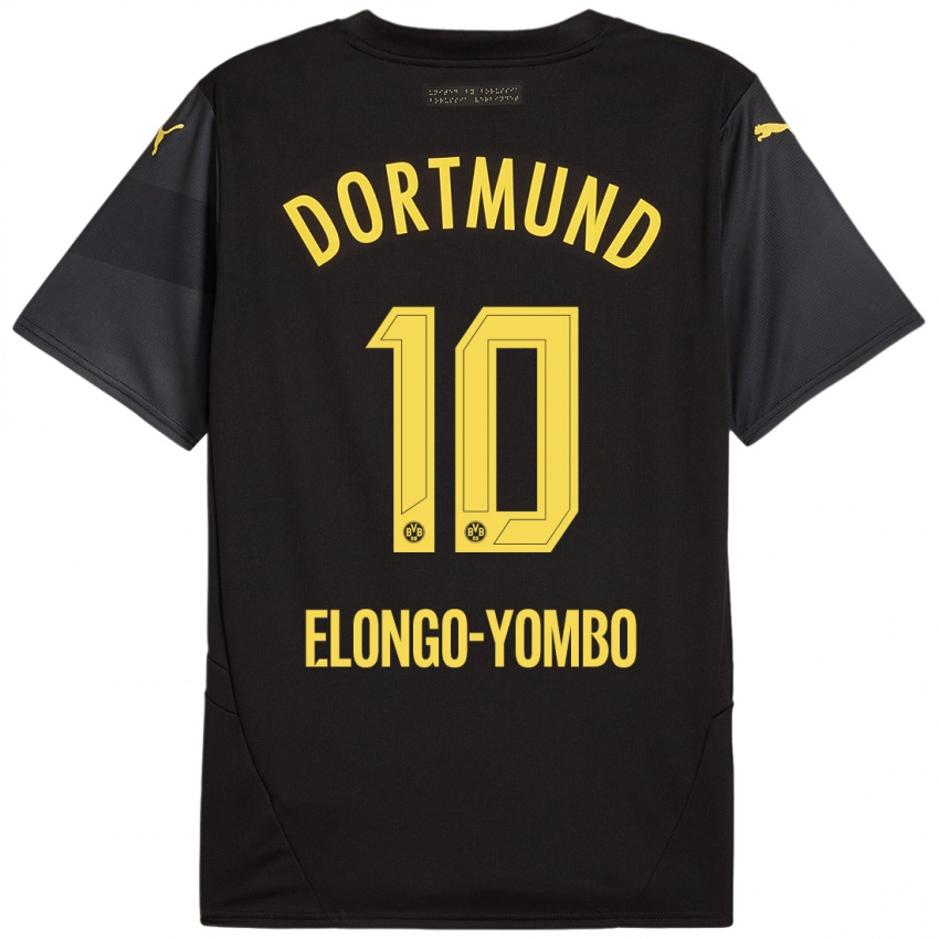 Uomo Maglia Rodney Elongo-Yombo #10 Nero Giallo Kit Gara Away 2024/25 Maglietta