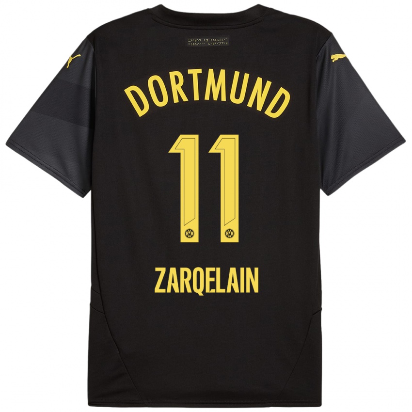 Uomo Maglia Fadi Zarqelain #11 Nero Giallo Kit Gara Away 2024/25 Maglietta