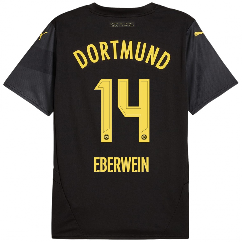 Uomo Maglia Michael Eberwein #14 Nero Giallo Kit Gara Away 2024/25 Maglietta