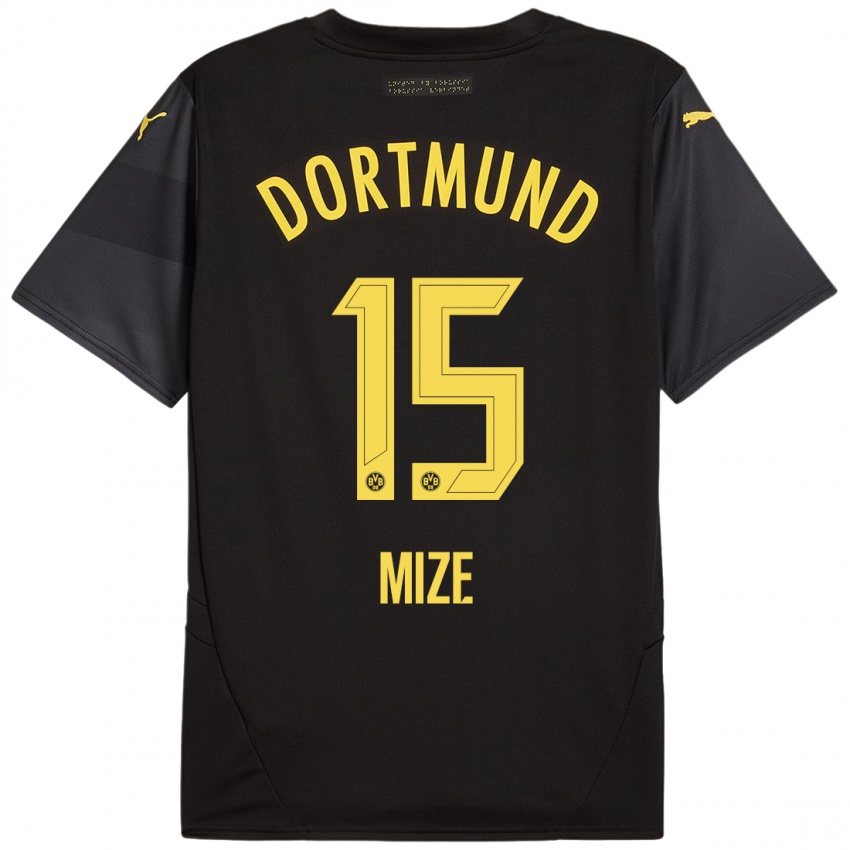 Uomo Maglia Jack Mize #15 Nero Giallo Kit Gara Away 2024/25 Maglietta