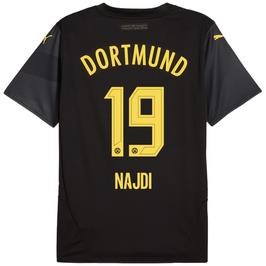 Uomo Maglia Ahmad Najdi #19 Nero Giallo Kit Gara Away 2024/25 Maglietta