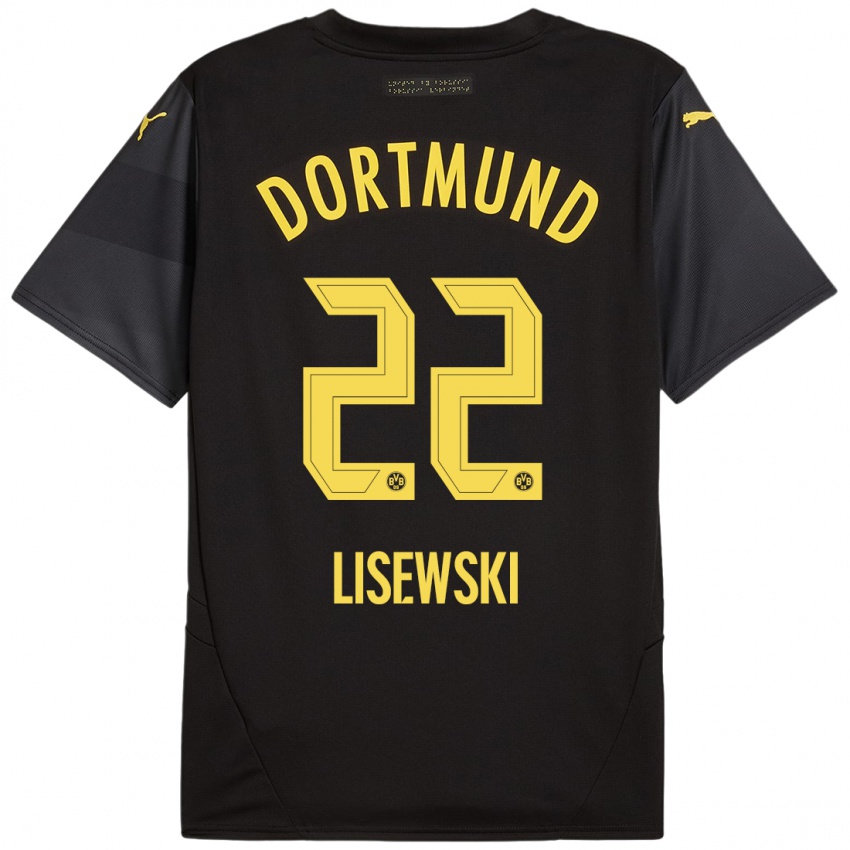 Uomo Maglia Robin Lisewski #22 Nero Giallo Kit Gara Away 2024/25 Maglietta