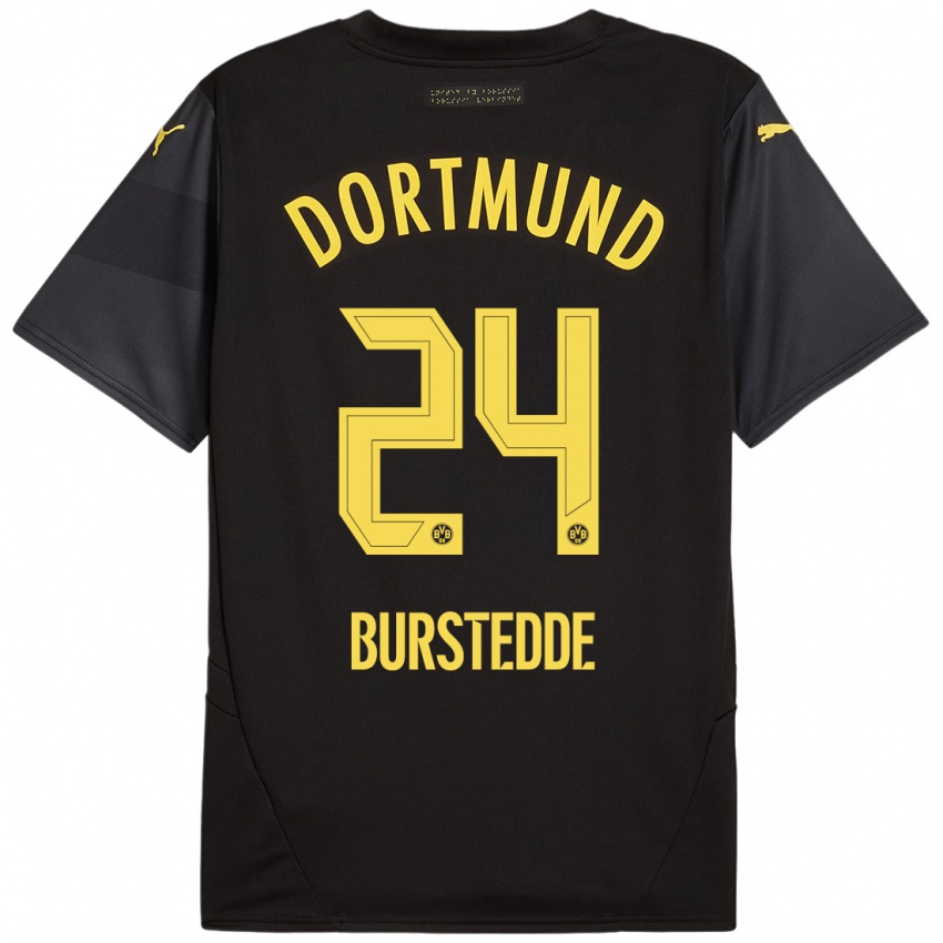 Uomo Maglia Joshua Burstedde #24 Nero Giallo Kit Gara Away 2024/25 Maglietta