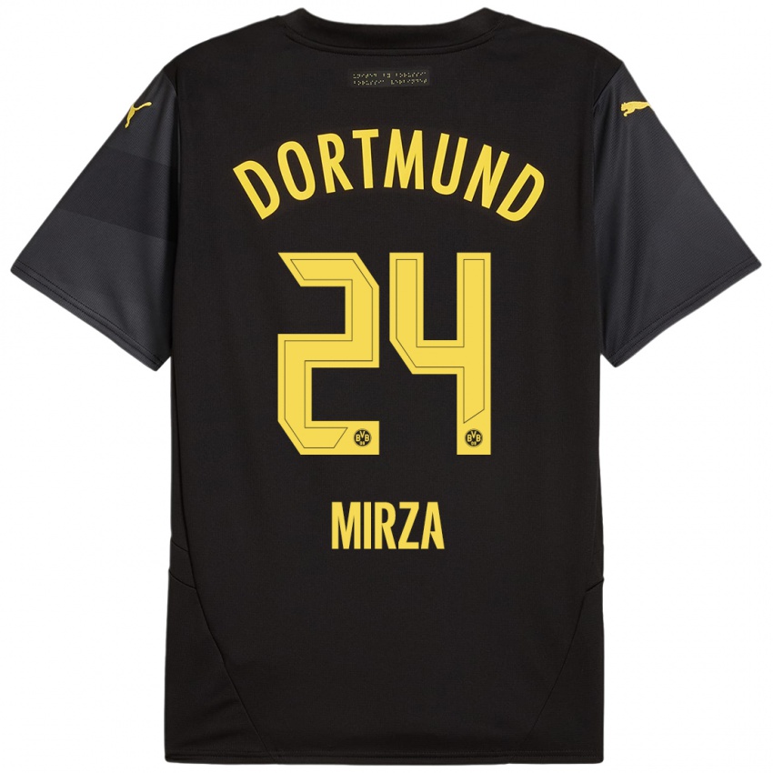 Uomo Maglia Marwan-Omir Mirza #24 Nero Giallo Kit Gara Away 2024/25 Maglietta