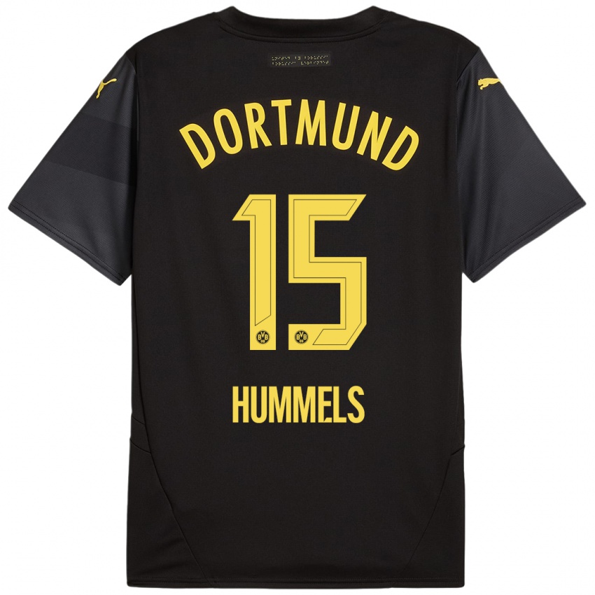 Uomo Maglia Mats Hummels #15 Nero Giallo Kit Gara Away 2024/25 Maglietta