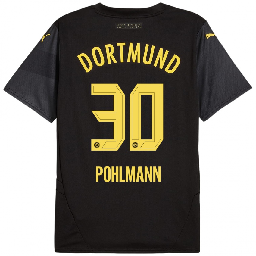 Uomo Maglia Ole Pohlmann #30 Nero Giallo Kit Gara Away 2024/25 Maglietta