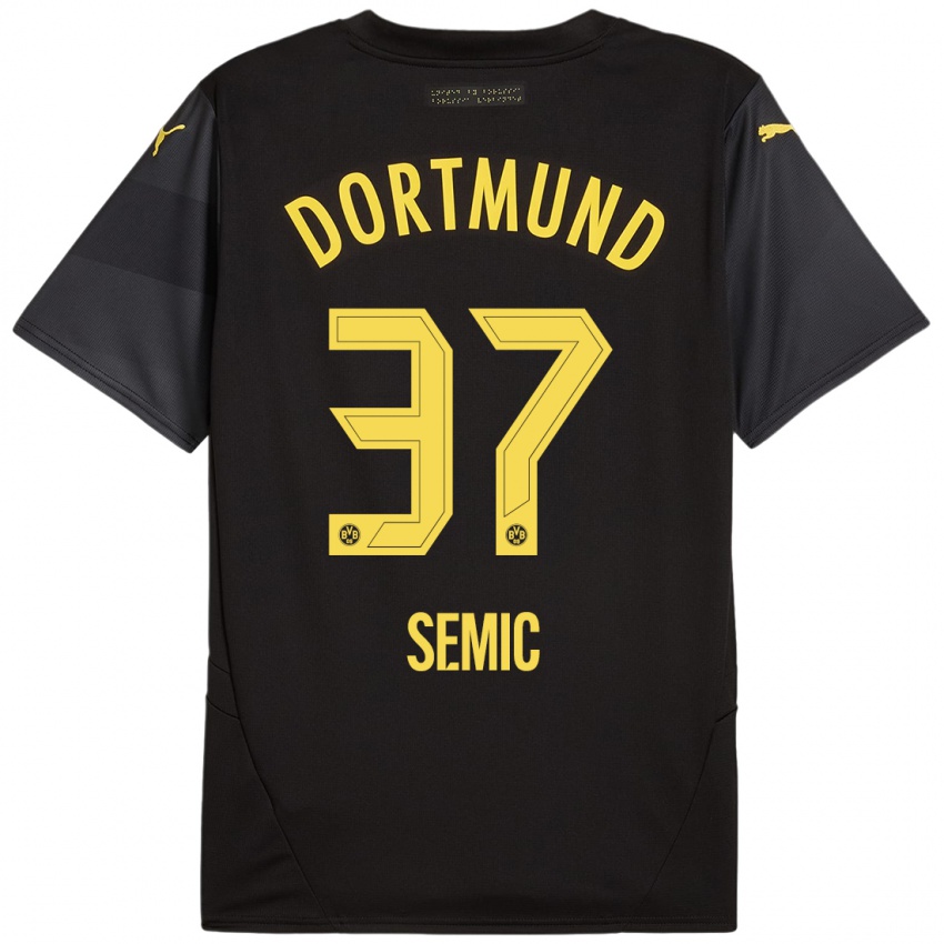 Uomo Maglia Lion Semic #37 Nero Giallo Kit Gara Away 2024/25 Maglietta