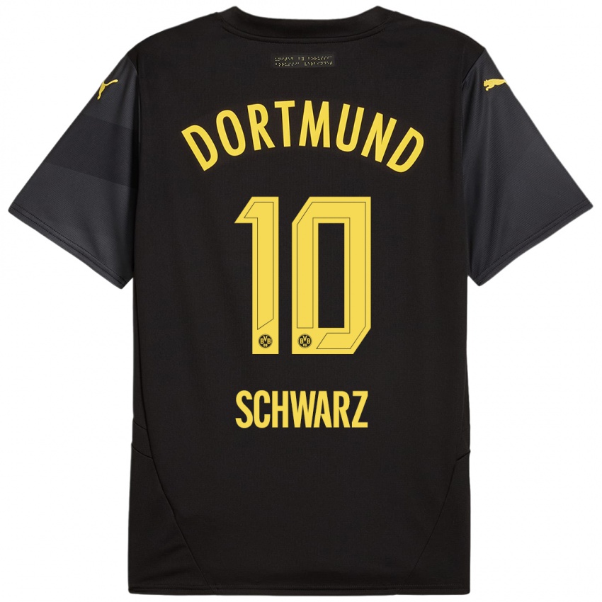 Uomo Maglia Oskar Schwarz #10 Nero Giallo Kit Gara Away 2024/25 Maglietta