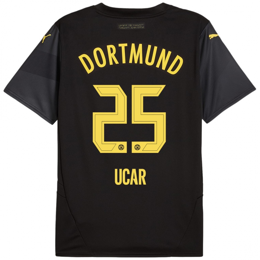 Uomo Maglia Leys Ucar #25 Nero Giallo Kit Gara Away 2024/25 Maglietta