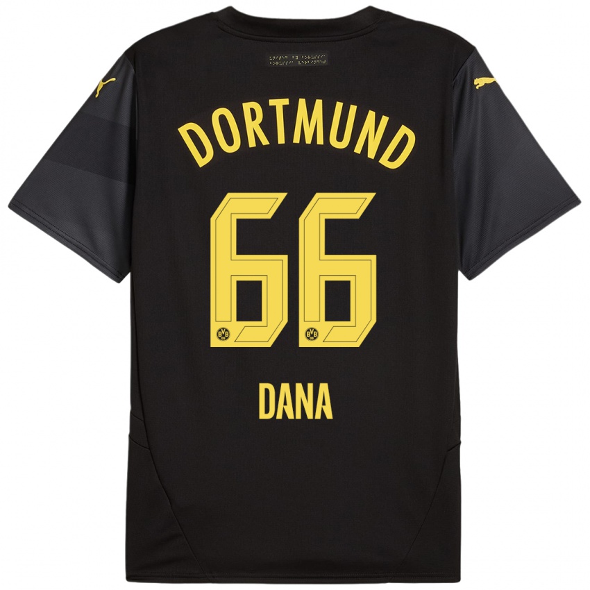 Uomo Maglia Bleckmann Dana #66 Nero Giallo Kit Gara Away 2024/25 Maglietta