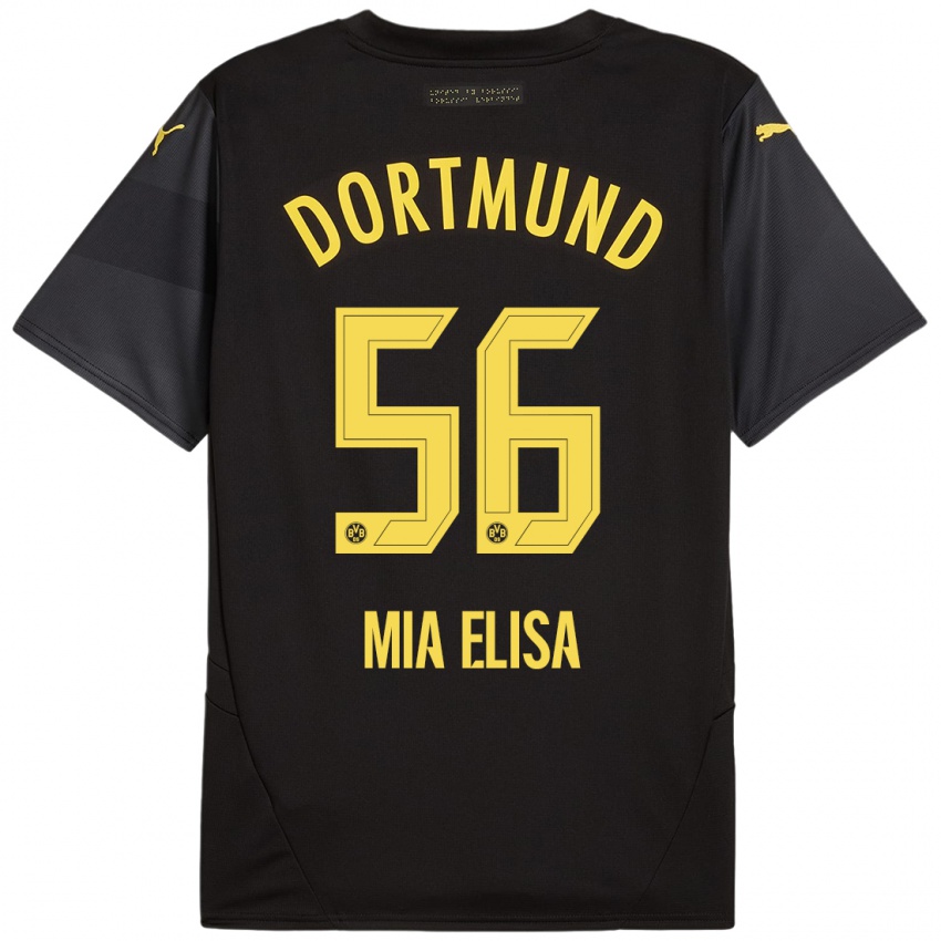 Uomo Maglia Bomnuter Mia Elisa #56 Nero Giallo Kit Gara Away 2024/25 Maglietta