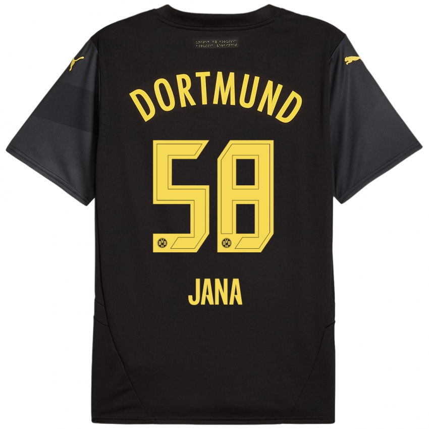 Uomo Maglia Nordberg Jana #58 Nero Giallo Kit Gara Away 2024/25 Maglietta