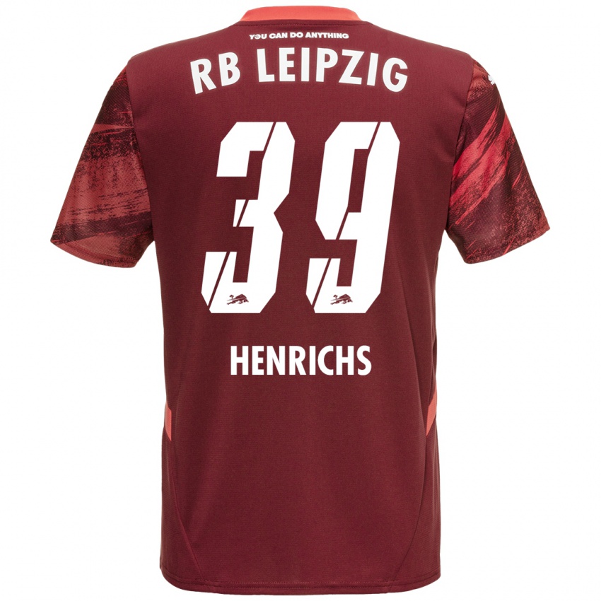 Uomo Maglia Benjamin Henrichs #39 Borgogna Kit Gara Away 2024/25 Maglietta